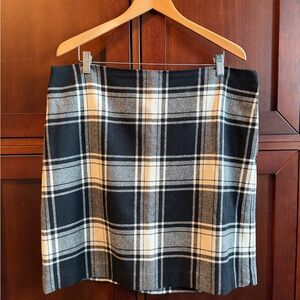 Talbots Black and Gray Plaid Mini Skirt